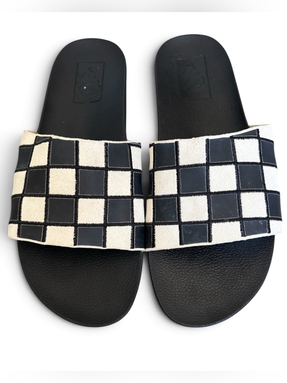 Vans Checkerboard Black Cream Slide Sandals Women’s 9
